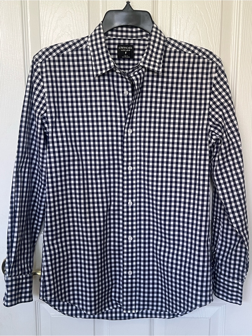 Crewcuts Boys' Navy and White Gingham Button-Up Shirt